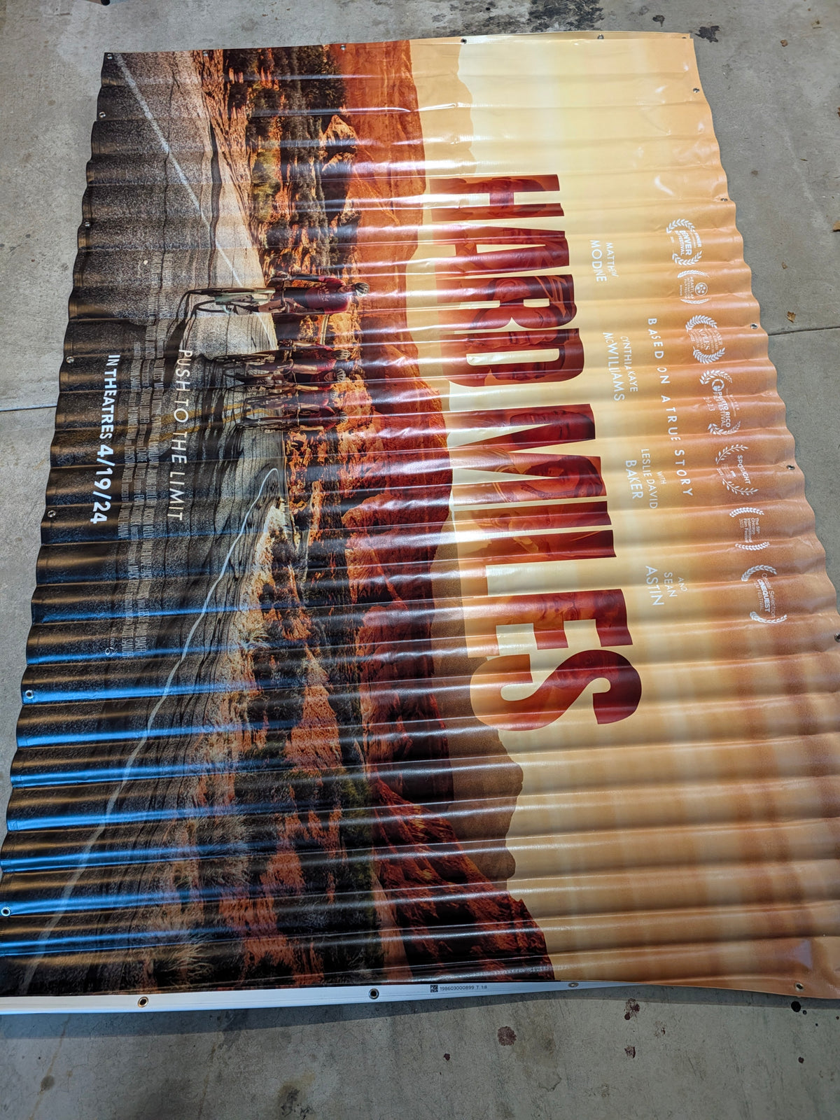 Hard Miles 2024 Original Movie Theater Vinyl Banner 9x6 FT Matthew Modine