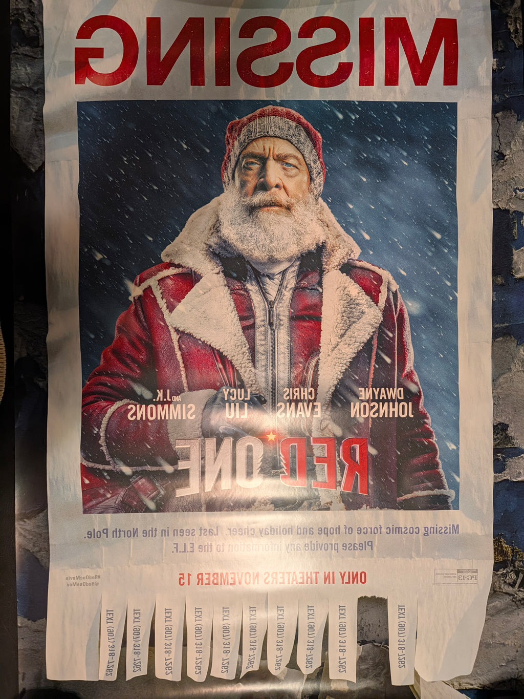 Red One 2024 Original Double Sided Movie Poster 27x40 Missing Santa Promo