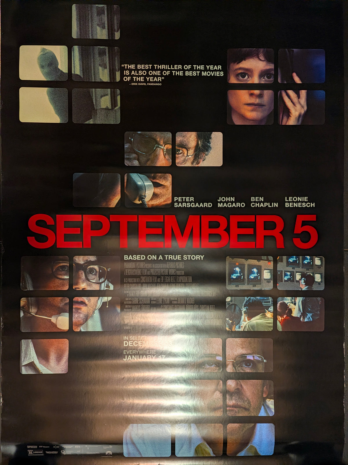 September 5 2024 Original Double Sided Movie Poster 27x40 Peter Sarsgaard