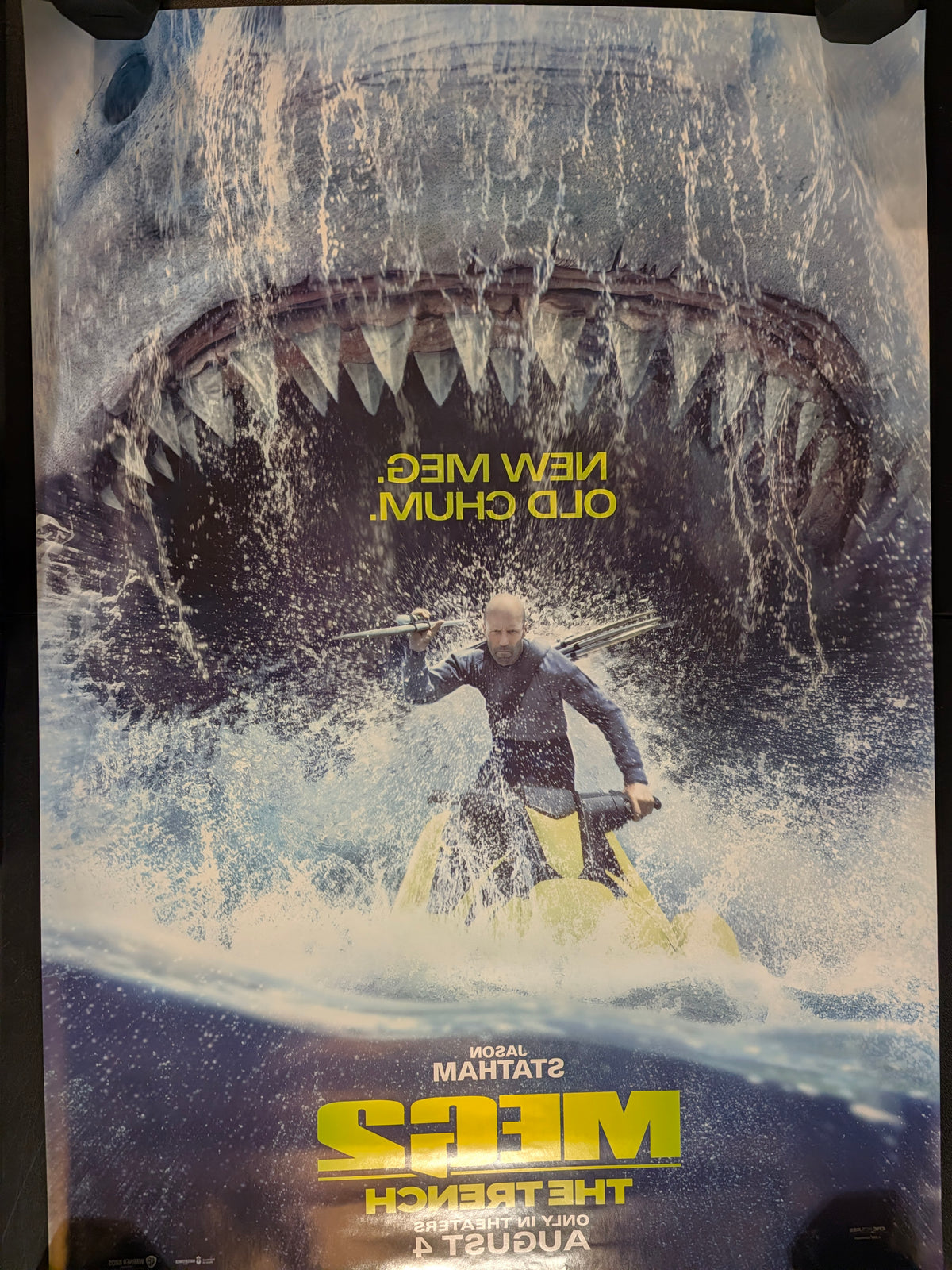 Meg 2 The Trench 2023 Original 27x40 Double Sided Movie Poster Jason Statham