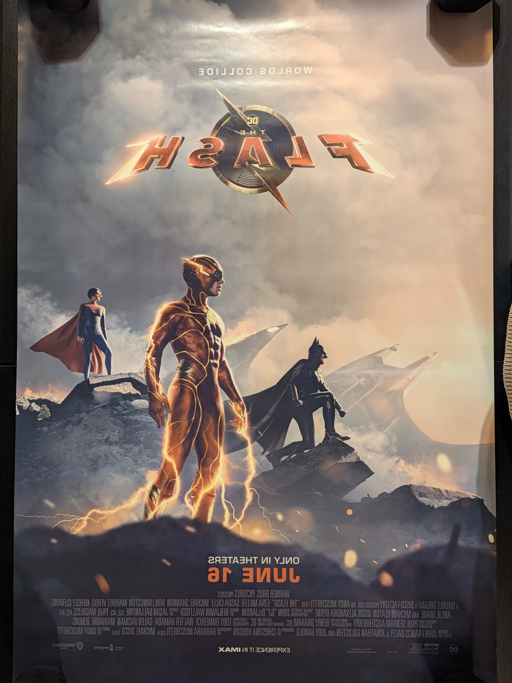 The Flash 2023 Original 27x40 Double Sided Movie Poster Batman Supergirl IMAX