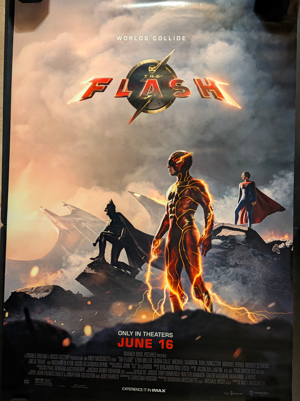 The Flash 2023 Original 27x40 Double Sided Movie Poster Batman Supergirl IMAX