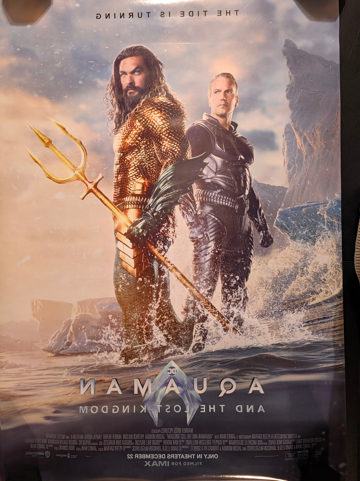 Aquaman Lost Kingdom 2023 Original 27x40 Double Sided Movie Poster Jason Momoa