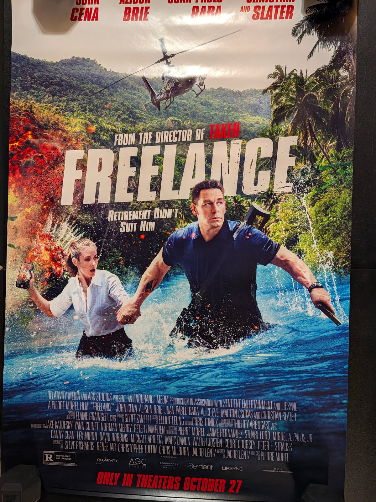 Freelance 2023 Original 27x40 Double Sided Movie Poster John Cena Alison Brie