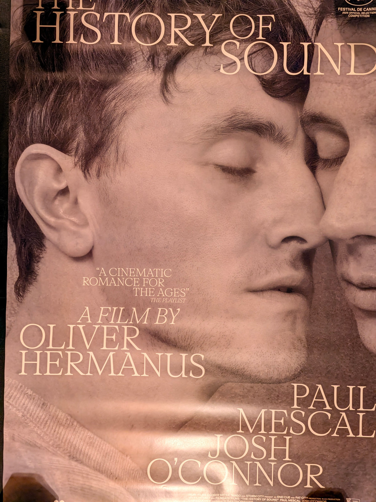 The History of Sound 2025 Movie Poster 27x40 Double Sided Paul Mescal Josh O'Connor