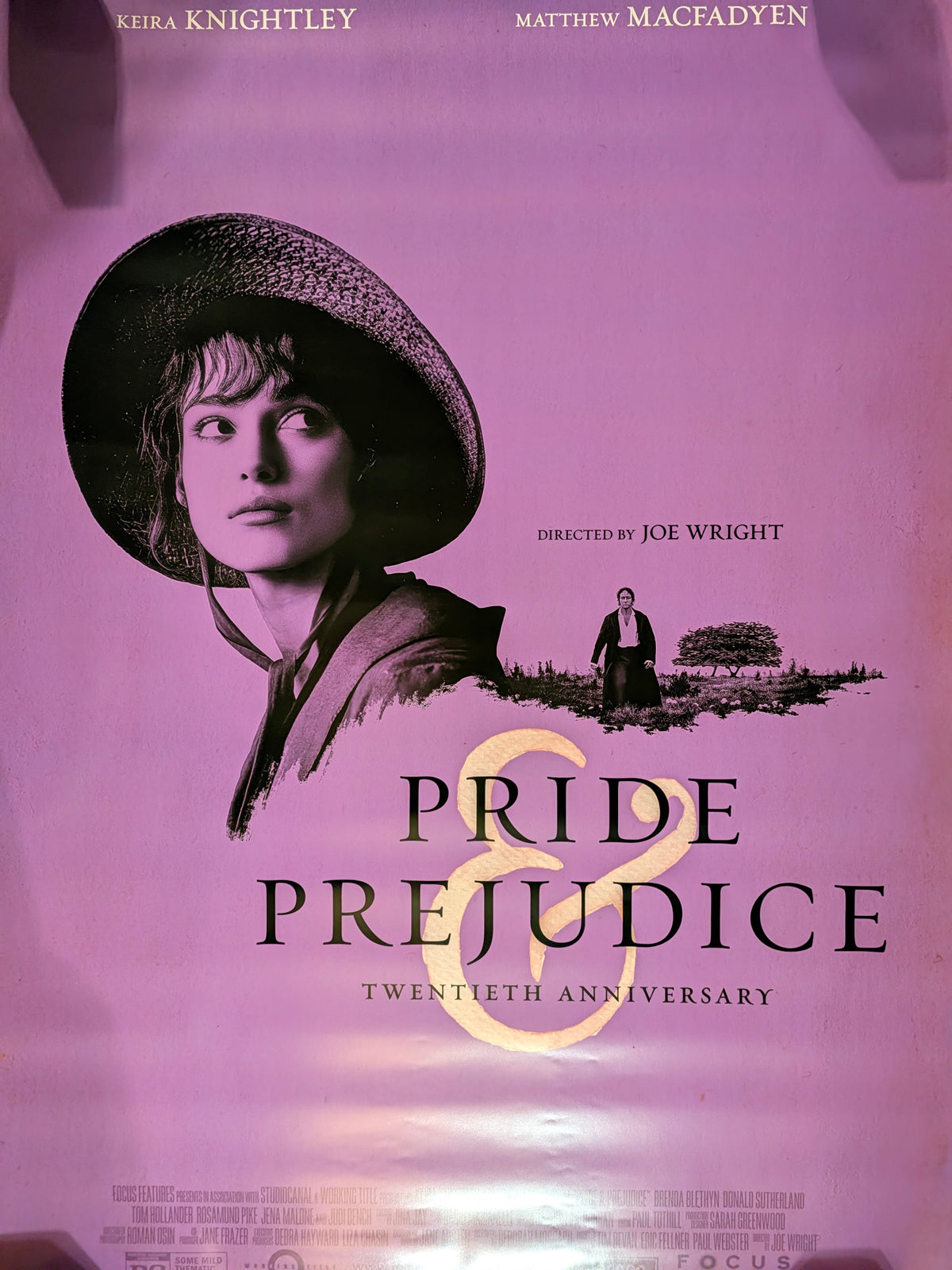 Pride & Prejudice 20th Anniversary 2025 Movie Poster 27x40 Keira Knightley