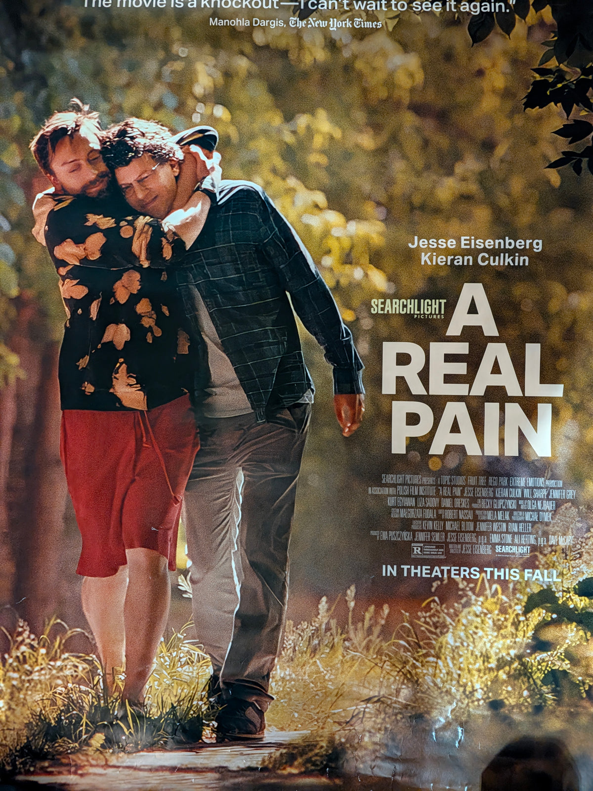 A Real Pain 2024 Movie Poster 27x40 Double Sided Kieran Culkin Jesse Eisenberg