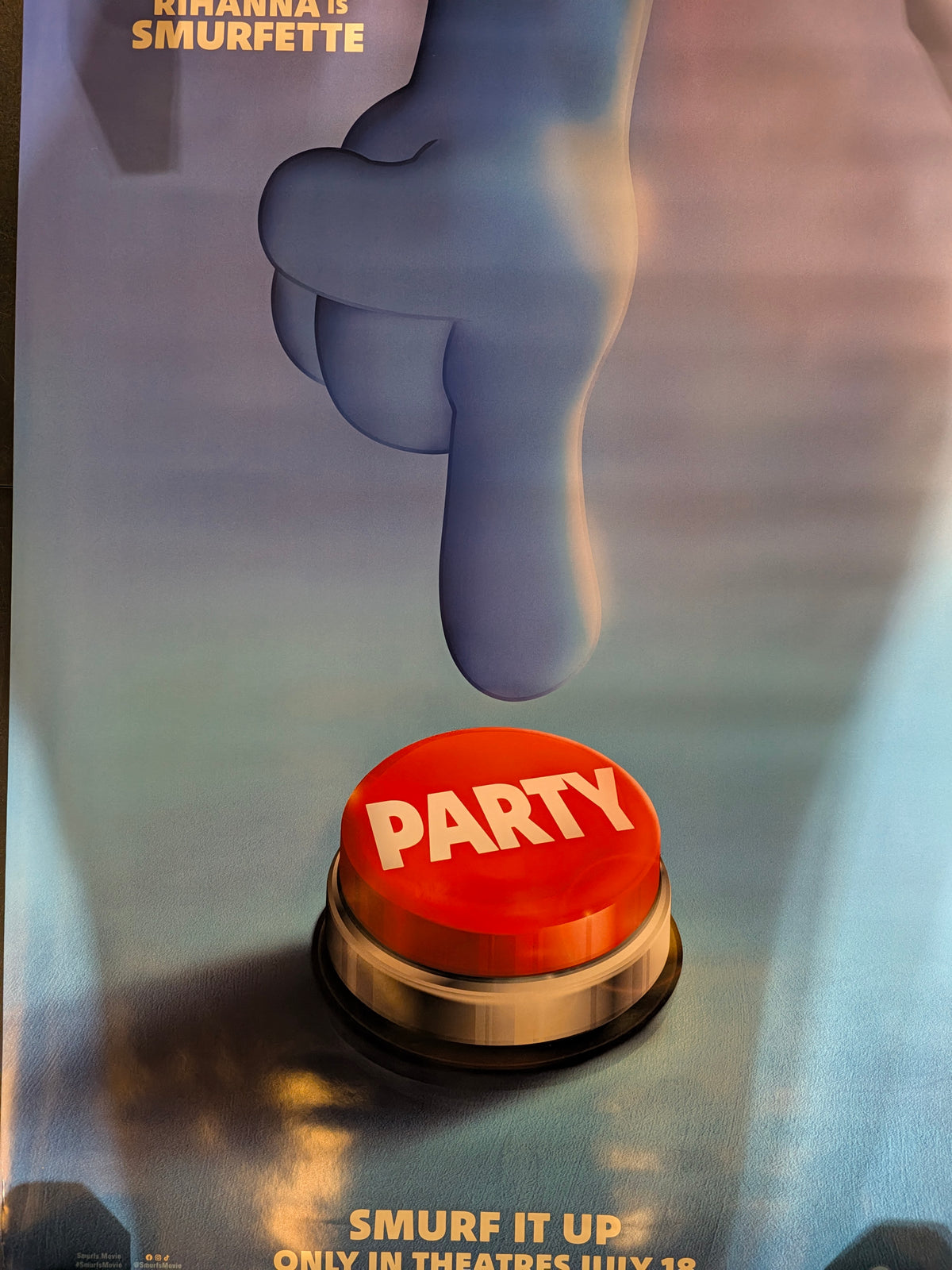 Smurfs 2025 Movie Poster 27x40 Double Sided Rihanna Smurfette Paramount