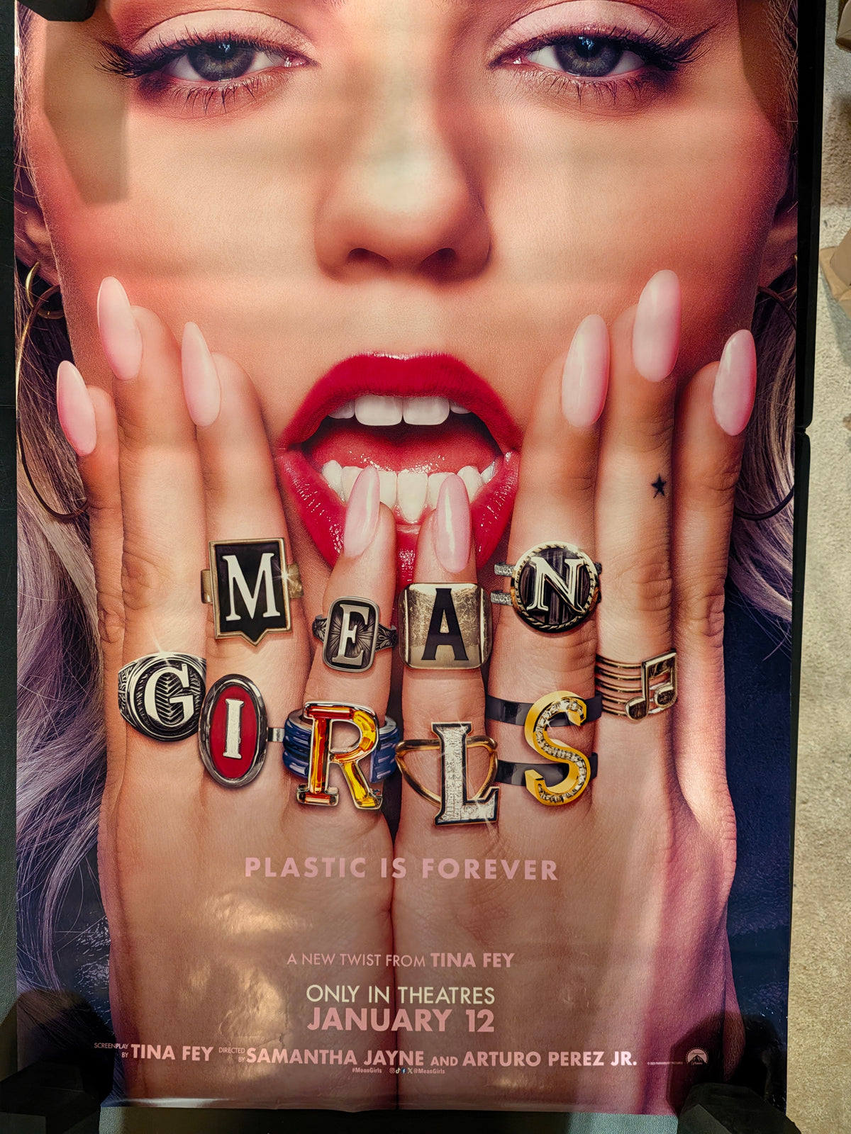 Mean Girls 2024 Movie Poster 27x40 Double Sided Musical Tina Fey Paramount