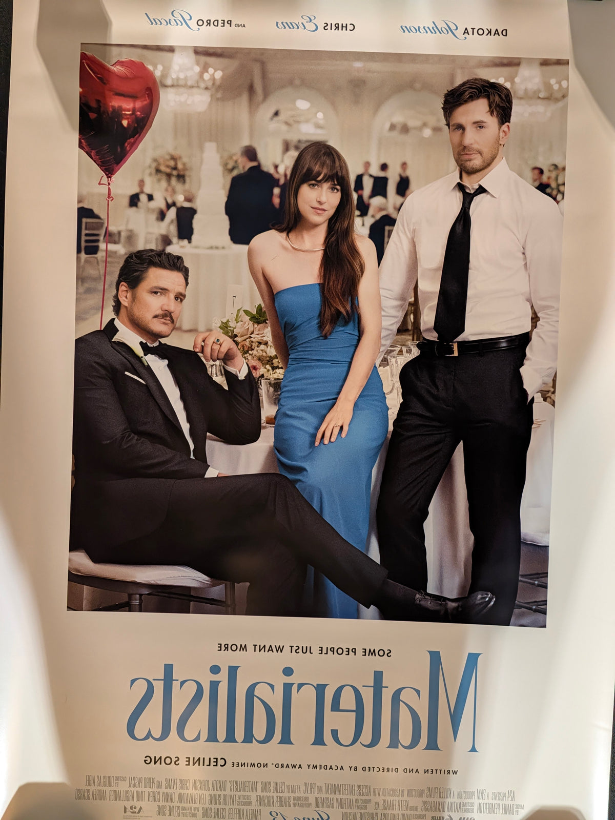 Materialists 2025 Movie Poster 27x40 Double Sided Dakota Johnson Pedro Pascal A24