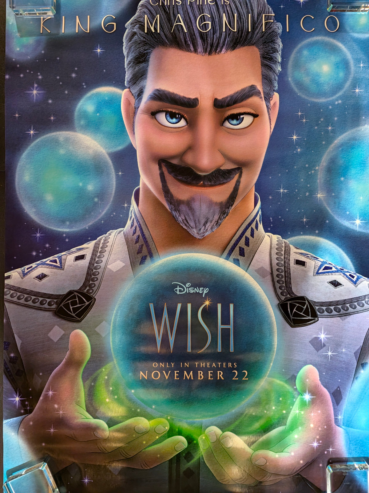 Wish 2023 Movie Poster 27x40 Double Sided Disney King Magnifico Chris Pine
