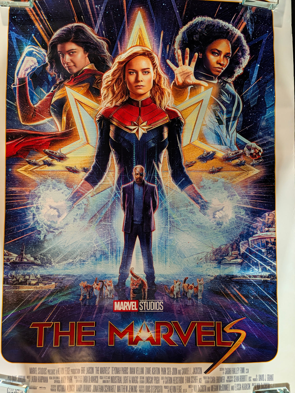 The Marvels 2023 Movie Poster 27x40 Double Sided Brie Larson Marvel MCU