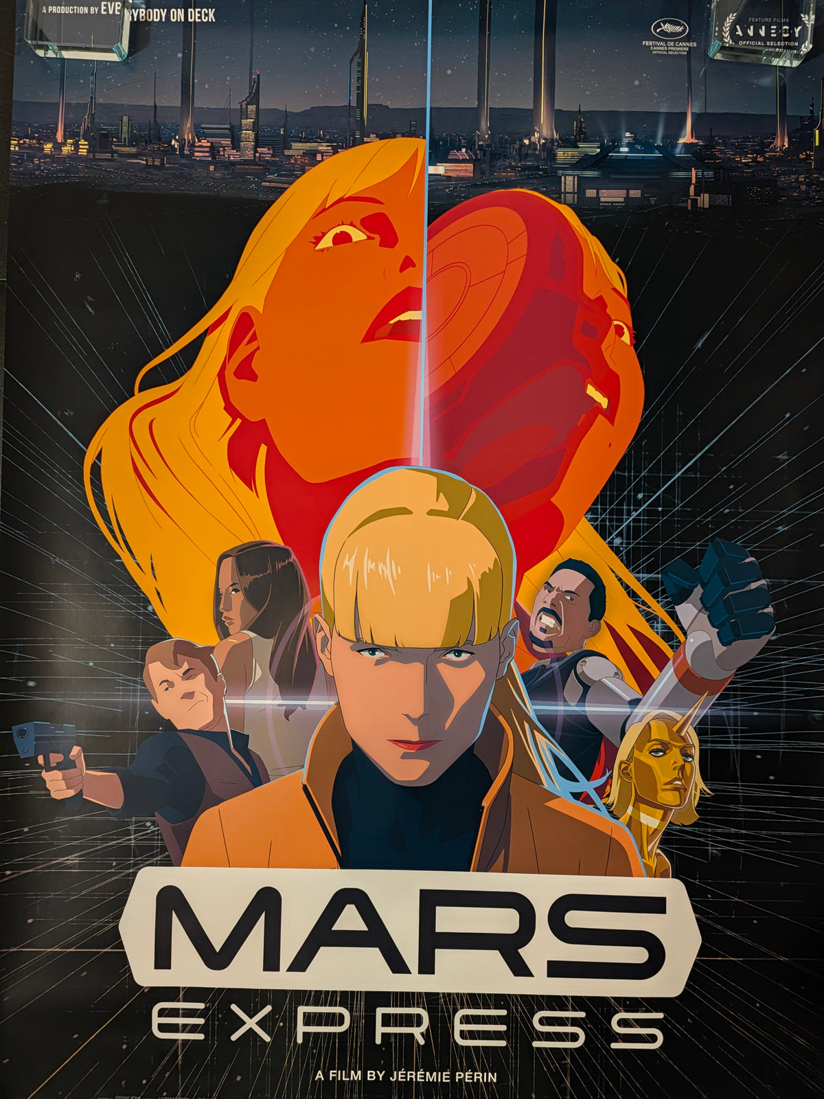 Mars Express 2023 Movie Poster 27x40 Double Sided Anime Sci Fi Cyberpunk