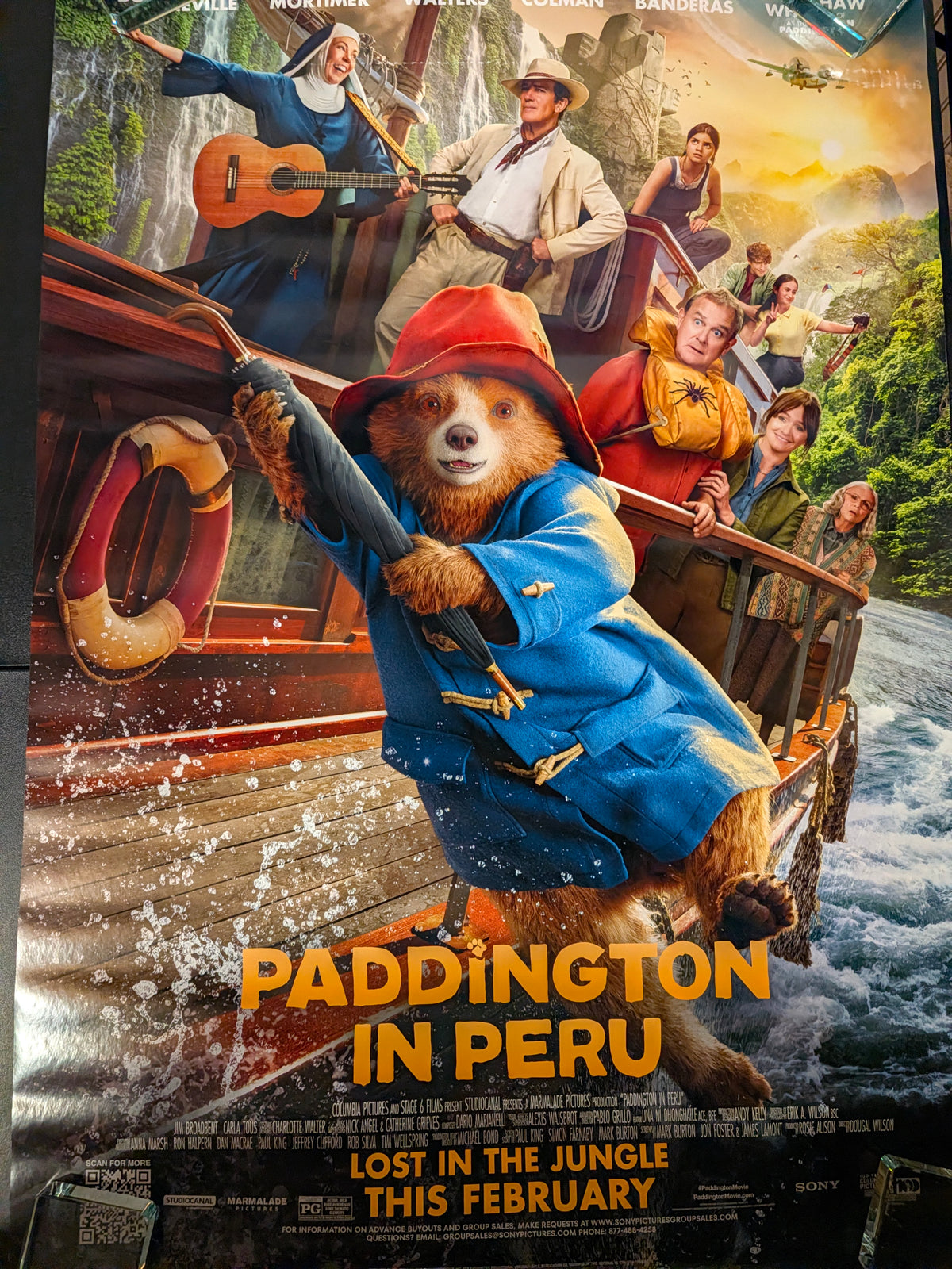 Paddington in Peru 2025 Movie Poster 27x40 Double Sided Antonio Banderas