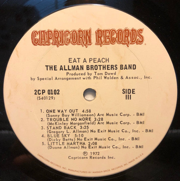 The Allman Brothers Band - Eat A Peach - Used VG+