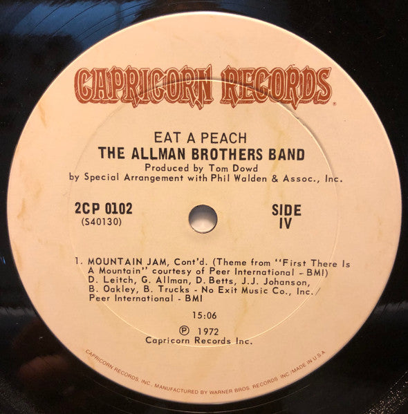 The Allman Brothers Band - Eat A Peach - Used VG+