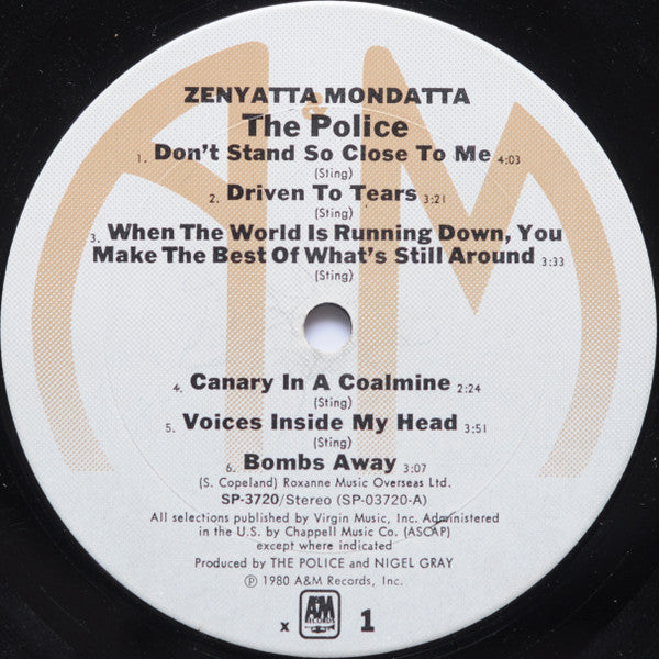 The Police - Zenyatta Mondatta - Used VG+