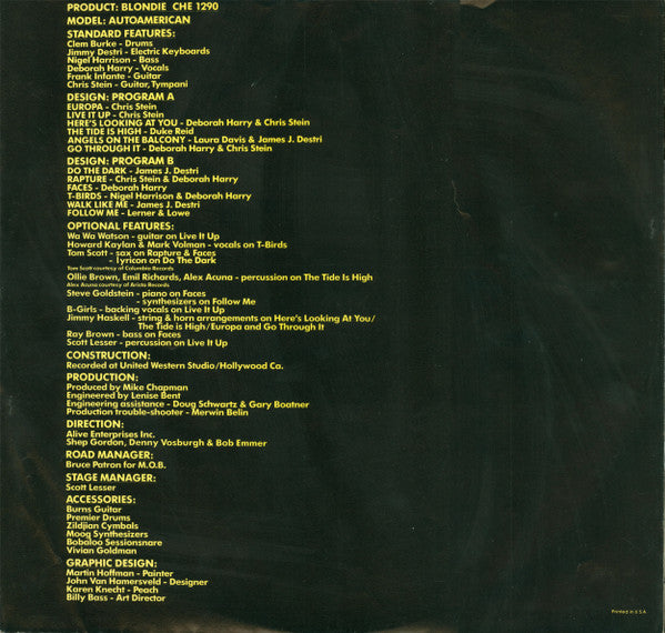 Blondie - Autoamerican - Used VG+