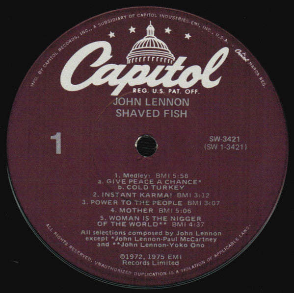 Lennon, Plastic Ono Band – Shaved Fish - Used VG+