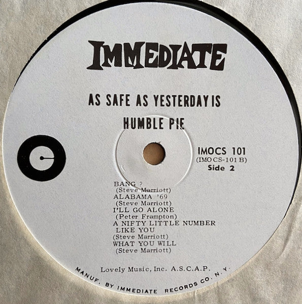 Humble Pie - As Safe As Yesterday Is - Used VG+