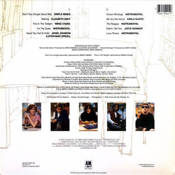 Various - The Breakfast Club (Original Motion Picture Soundtrack) - Used VG+