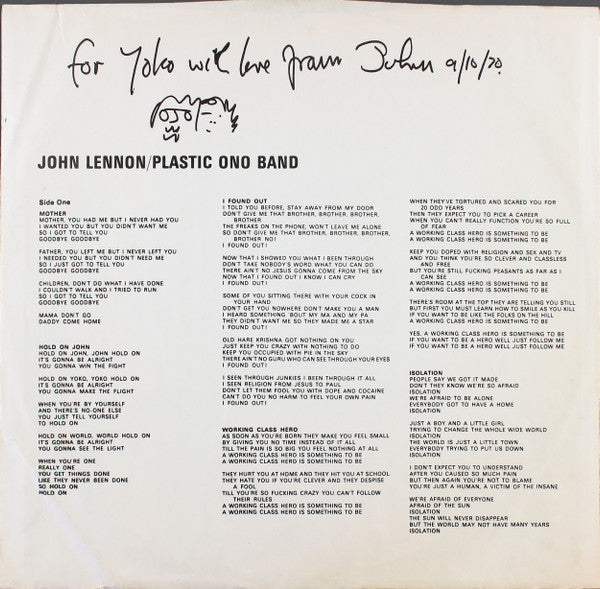 John Lennon / Plastic Ono Band - John Lennon / Plastic Ono Band - Used VG+