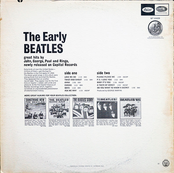 The Beatles – The Early Beatles - Used VG+