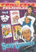 Man advertises the "Sexy Comedias" Vol. 2 DVD collection, showcasing several related movie covers.
