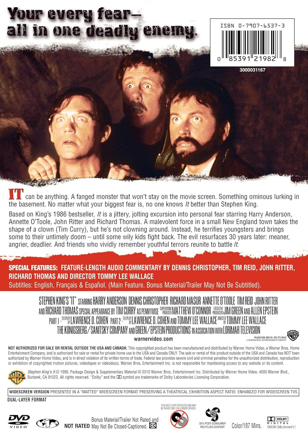 Stephen King's It (Double Sided Disc) (DVD) Used - Very Good