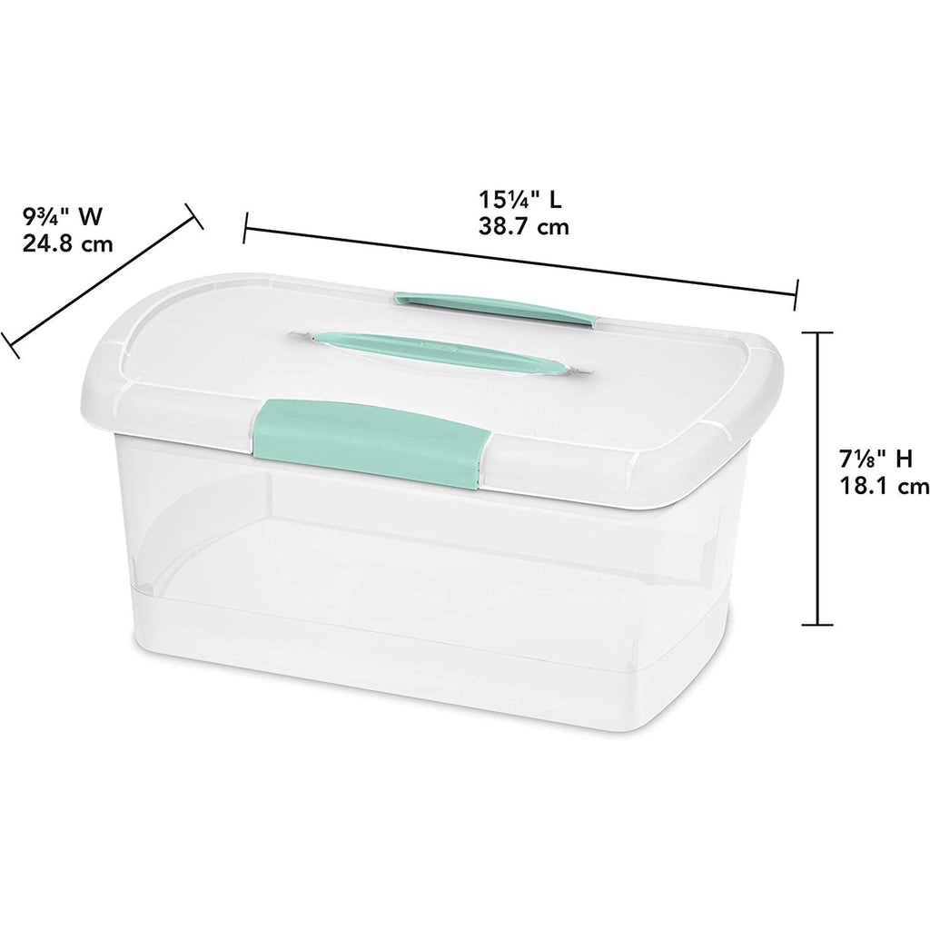 Sterilite Medium Showoffs Storage Box, Clear/Turquoise