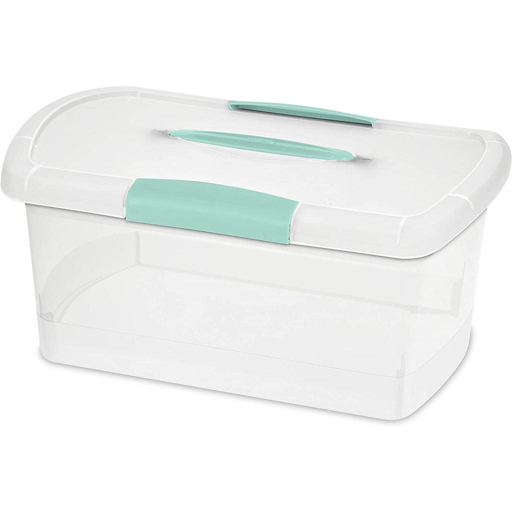 Sterilite Medium Showoffs Storage Box, Clear/Turquoise