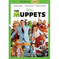 The Muppets cast, including Jason Segel, Amy Adams, and Kermit, poses together on the cover of The Muppets family movie DVD.
