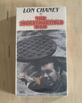 Lon Chaney stars as The Indestructible Man on a vintage VHS tape cover, depicting him emerging from a sewer.
