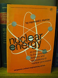An orange book cover displays "Nuclear Energy" by Raymond L. Murray with a graphic of an atom.
