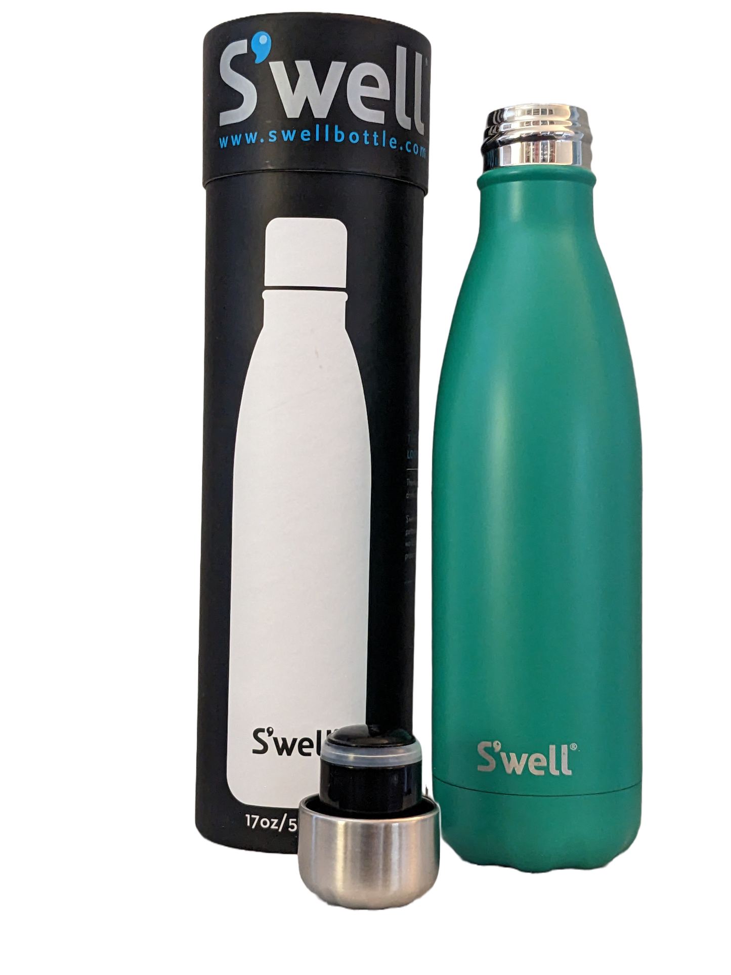 S'well Stainless Steel Eucalyptus Triple-Layered Vacuum-Insulated Containers Keeps Drinks Cold for 41 Hours and Hot for 18-with No Condensation-BPA Free Water Bottle, 17 Fl Oz
