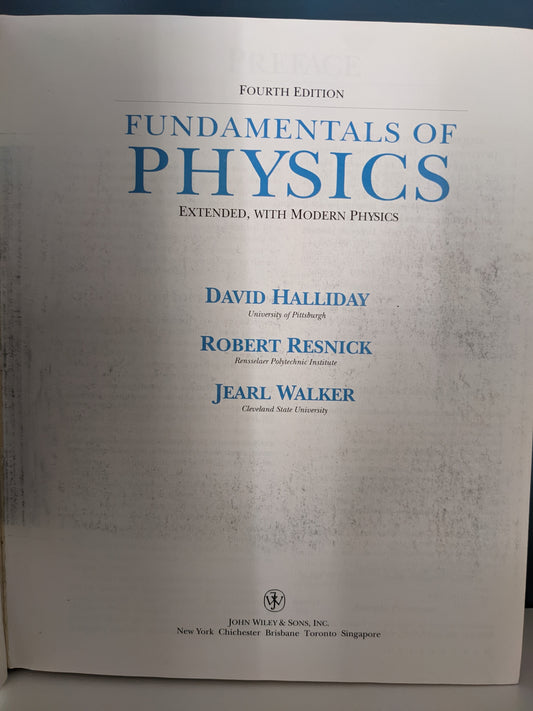 Fundamentals of Physics - Extended 4th Edition