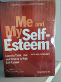 Promotional material shows a "Me and Myself-Esteem" personal development audio CD set by Leil Lowndes, promising techniques for improving self-esteem.
