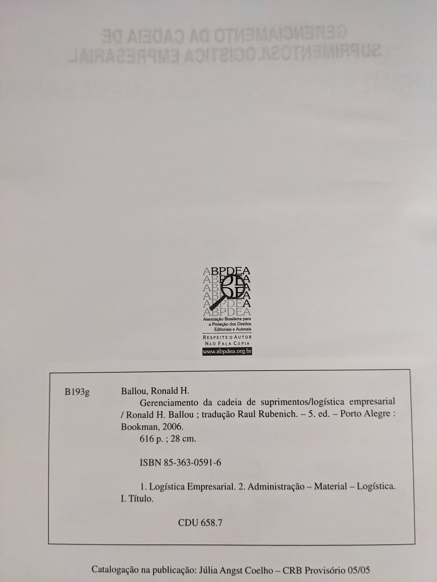 Gerenciamento da Cadeia de Suprimentos/ Logística Empresarial