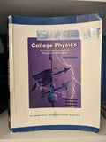 A College Physics textbook, third edition, shows a compass rose and lightning on its cover.
