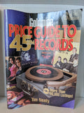 Inspectors examine the cover of the Goldmine Price Guide to 45 RPM Records, 6th Edition featuring artists like Madonna and The Beatles.

