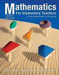 Mathematics textbook cover displays colorful geometric shapes in sand.
